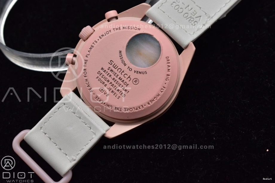 Strap Venus x Bioceramic Moonwatch Nylon Omega on Quartz Swatch to Mission 0407